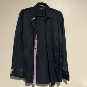 Black men’s dress shirt. Barely worn — size L neck 16 length 32/33